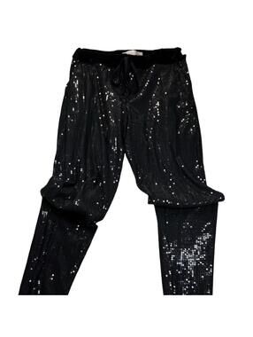 Martina Franca Black Sequin Joggers Size M